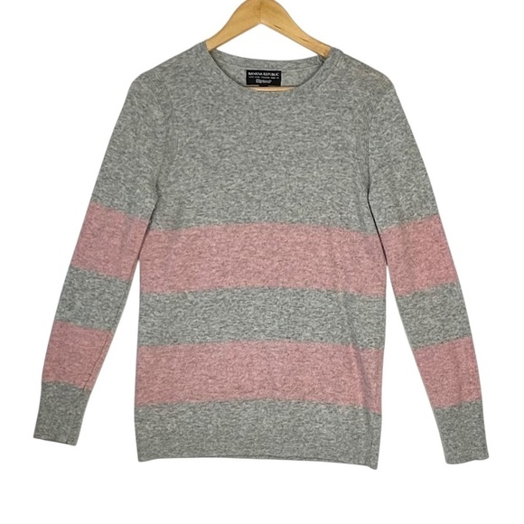 Banana Republic Sweaters - Banana Republic Filpucci Italian Extra Fine Merino Wool Pink Grey Sweater S